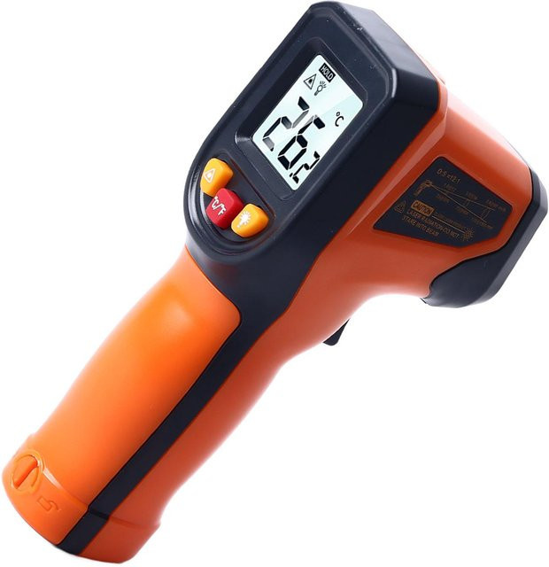 Digitales Infrarotthermometer zum berührungslosen Messen der Lebensmitteltemperatur mit Laser in Orange - Bild 1