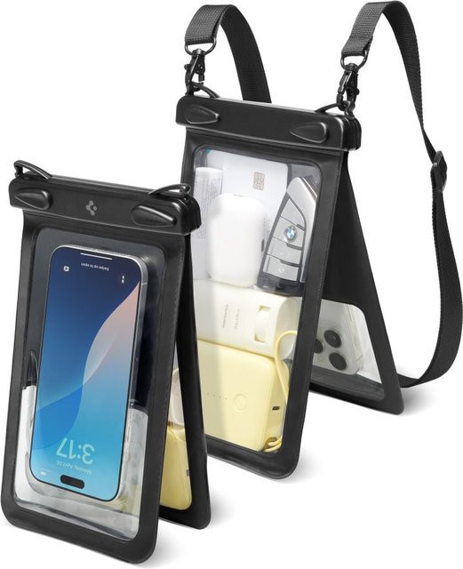 Spigen Universelle Wasserdichte Handyhülle A603 Schwarz für Smartphones bis zu 6,9 Zoll - Bild 1