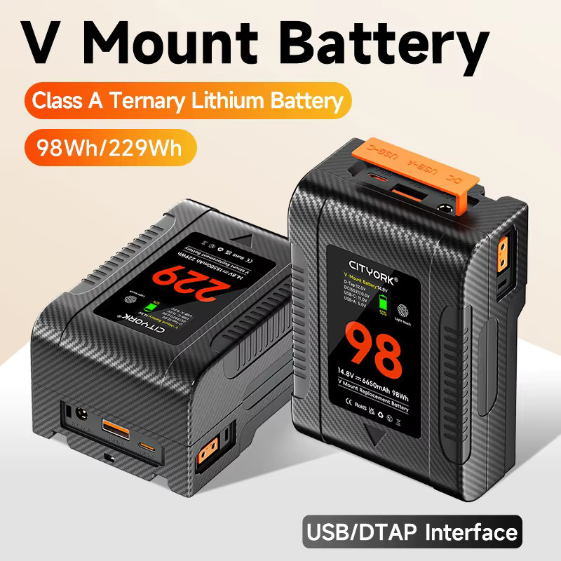 PALO Mini V-Mount Akku mit USB-C PD Schnellladung, wiederaufladbare V-Lock Batterie in Schwarz für Kamera, Camcorder, Monitor und Videoleuchte - Bild 1