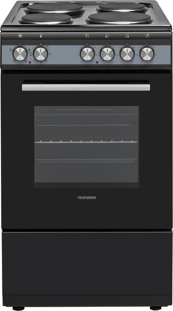 Telefunken Standherd mit Massekochfeld TF-FS-5060-H4 in Schwarz, B/H/T: 50 x 85 x 60 cm - Bild 1
