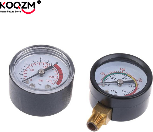 KOQZM Luftkompressor Manometer mit Dual-Skala für pneumatische Hydraulikflüssigkeit, 0–12 Bar / 0–170 PSI, leicht ablesbares Zifferblatt - Bild 1