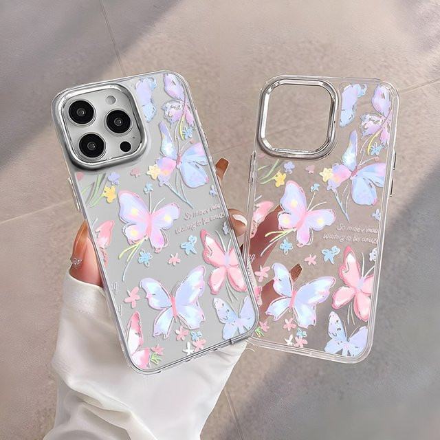 Transparente Handyhülle mit Schmetterlings-Design für iPhone 11 bis iPhone 17 Pro Max - Bild 1