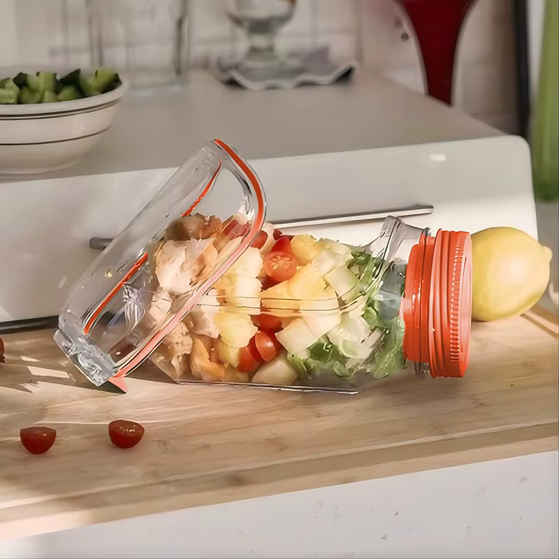 JETTING Salatglas aus Glas mit Saucenfach, transparent, mikrowellen- und spülmaschinenfest - Bild 3