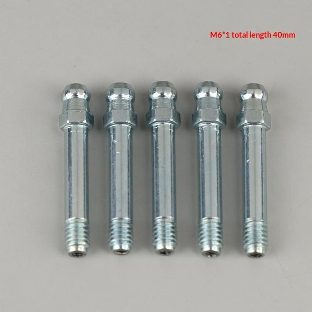 5 Stück Casticker Schmiernippel Set, verzinkter Kopfverbinder, gerader Typ, M6 M8 M10, Farbe: Silber - Bild 1