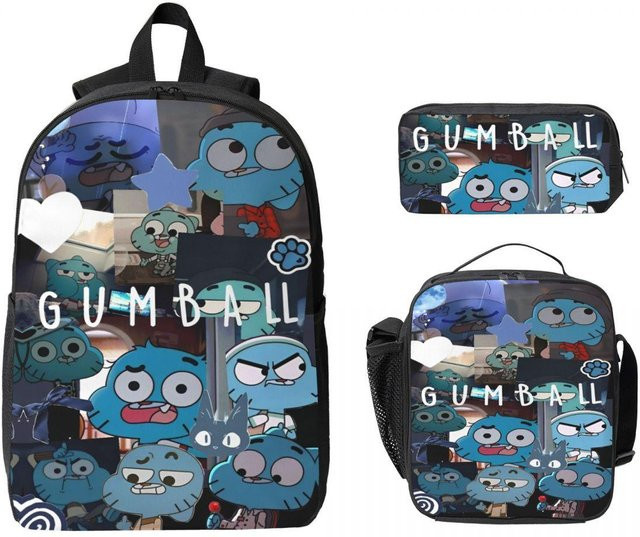 Fancy Style Studio Gumball Schulset bestehend aus Rucksack, Brotdose und Federmäppchen in Mehrfarbig für Kinder - Bild 1
