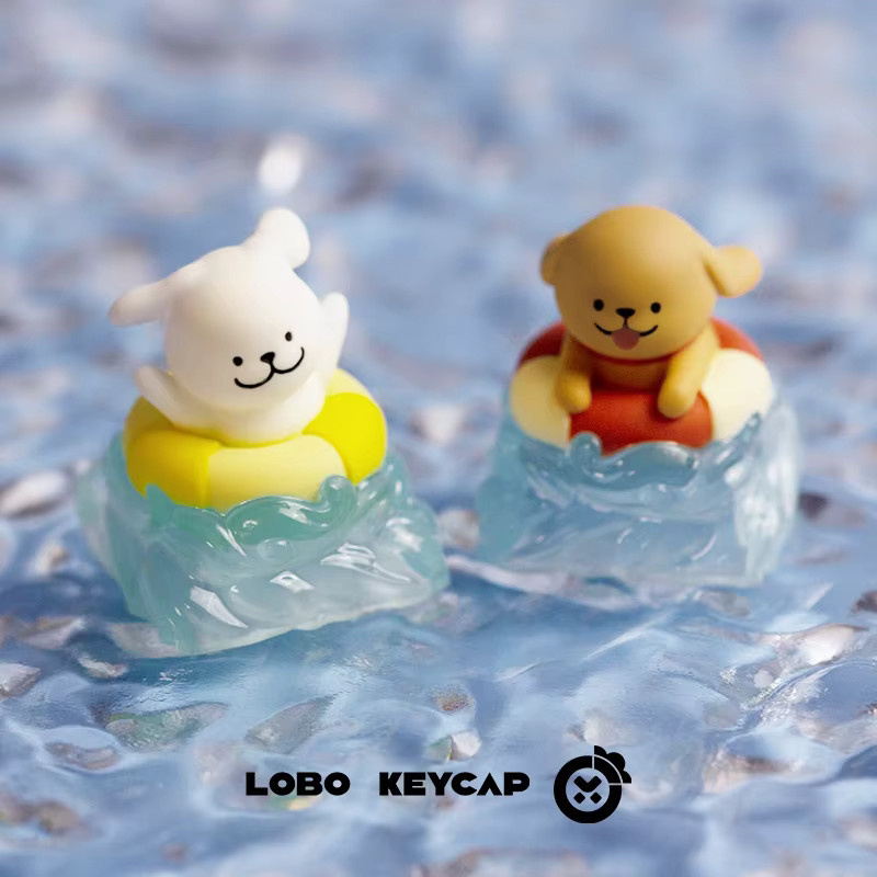 LOBO KEYCAP Maltese Line Tastenkappen mit Welpen-Cartoon-Design, transparent und mehrfarbig, ESC-Ersatz für Tastaturen - Bild 4