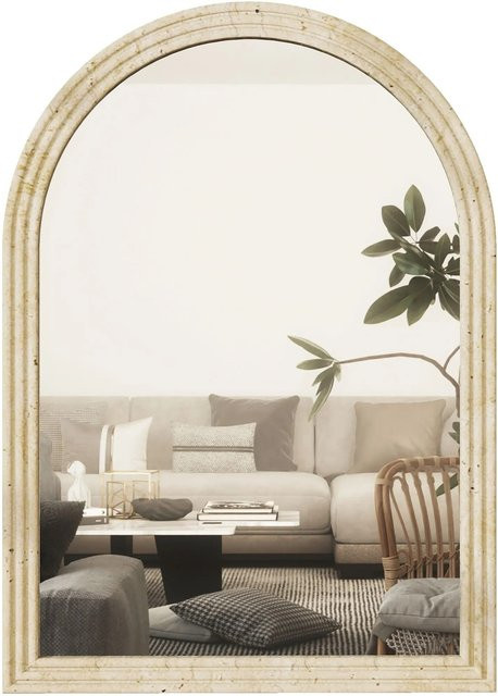 Moderner bogenförmiger Wandspiegel von HOMCOM in Beige, B/H: 50 x 70 cm - Bild 1