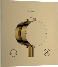 Hansgrohe Thermostat Ecostat Comfort E UP Unterputz-Thermostatarmatur in Gold mit 2 Griffen und Safety Stop - Bild 1