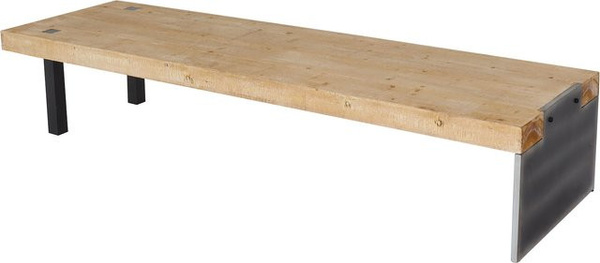 MCW Sitzbank L75 aus Massiv-Holz im Industrial Design, Farbe natur, B/T/H: 200 x 40 x 40 cm