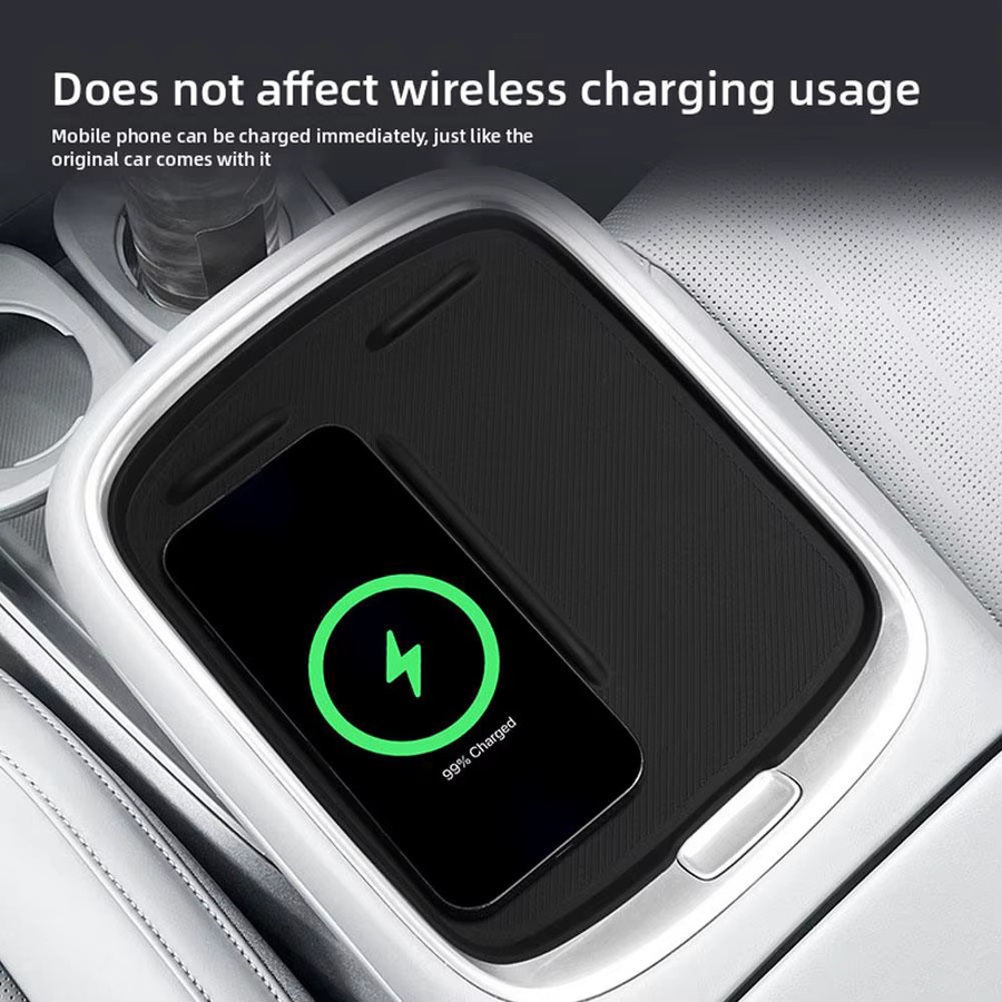 Drahtlose Silikon Lade-Matte für Leapmotor B10 2025 2026, Anti-Slip Mobile Wireless Charging Pad, Schwarz - Bild 3