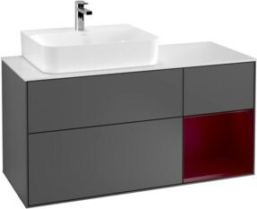 V&B Waschtischunterschrank Finion mit Wandbeleuchtung, Farbe: Weiß und Anthrazit, Breite: 120 cm, Tiefe: 50,1 cm, Höhe: 50,1 cm - Bild 1