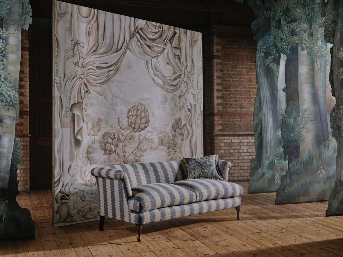 Sanderson Mural Pygmalion Wanddesign in Alabaster Weiß mit floralem Muster aus Non-Woven - Bild 1