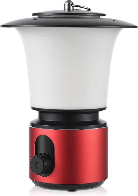 TOMTOP JMS LED-Camping-Laterne im Retro-Design, USB wiederaufladbar mit 10400mAh, dimmbar und omnidirektional für Outdoor und Garten, Farbe: Weiß/Schwarz - Bild 1