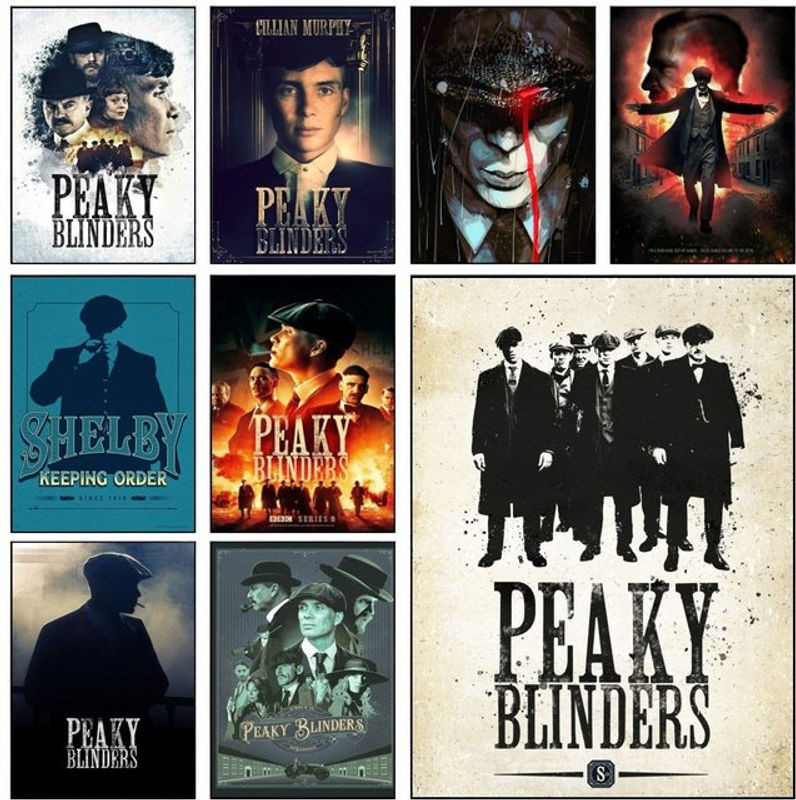 Wasserdichter Peaky Blinders Filmplakat Aufkleber in Vintage-Optik für deine Wanddekoration, mehrfarbig und rechteckig - Bild 1