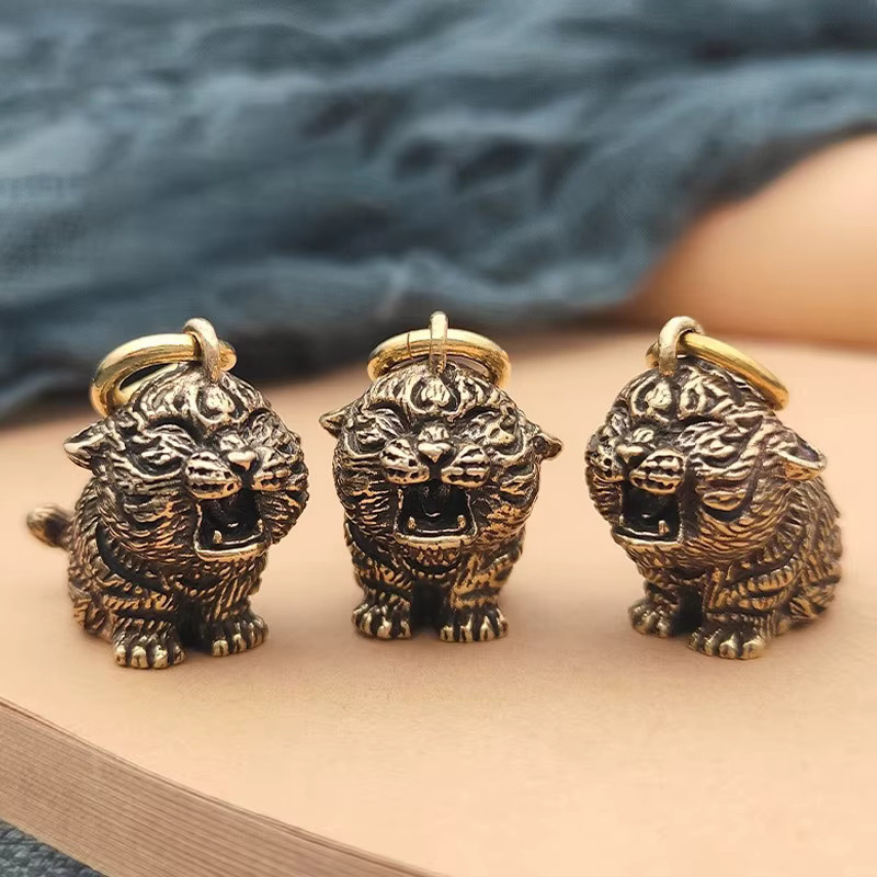 JETTING Schlüsselanhänger Messing, Tiger-Motiv, Gold, Unisex - Bild 3