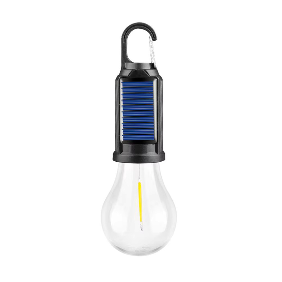 Solarbetriebene LED-Campinglampe mit Haken und USB-C Anschluss, schwarze Zeltlaterne mit warmweißem Licht - Bild 6