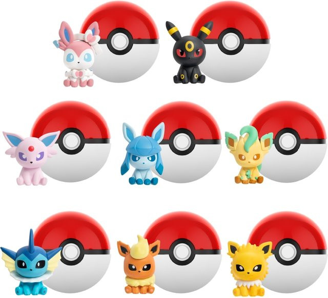 Pokemon Eeveelution Mini Actionfiguren Set mit Eevee, Sylveon und Espeon in Multicolor als dekorative Modelle - Bild 1