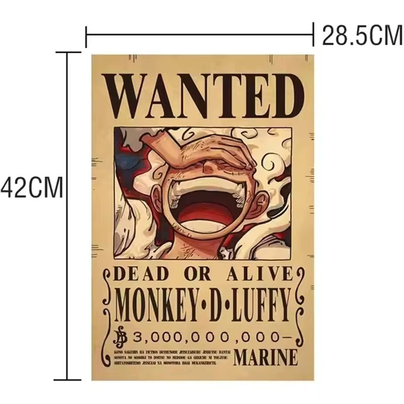 Bandai One Piece Wanted-Plakate, Wanddekoration, Vintage, Mehrfarbig - Bild 2