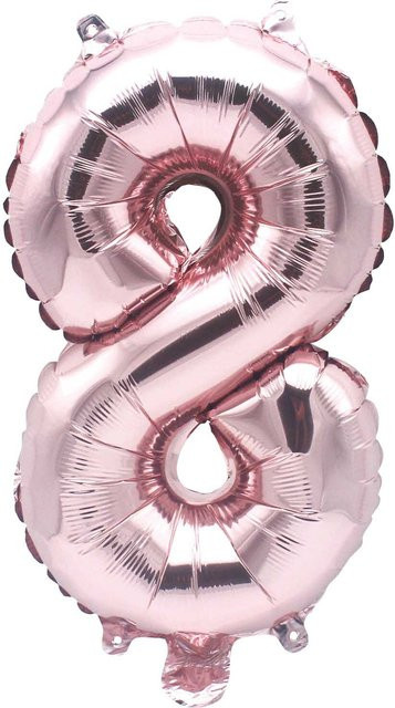 Rico Design Folienballon Zahl 8 in Rosa, Höhe: 36 cm - Bild 1