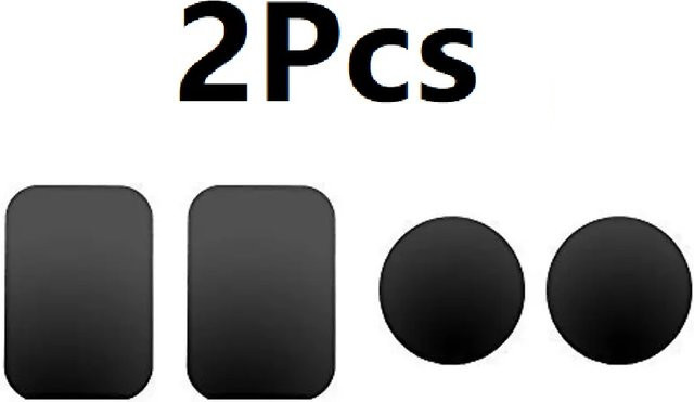 2er-Set Magnetische Universal Metallplatten in Schwarz für iPhone und Samsung zur Nutzung als Auto Handy Halterung - Bild 1