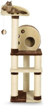 Kerbl Kratzbaum Planet in Beige mit Höhle, integriertem Spielzeug und Sisal - Bild 1