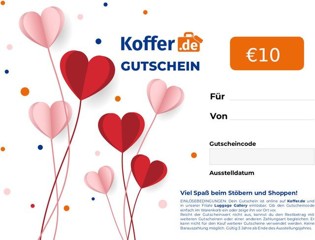 Geschenkgutschein zur Hochzeit von Koffer.de in Mehrfarbig - Bild 1