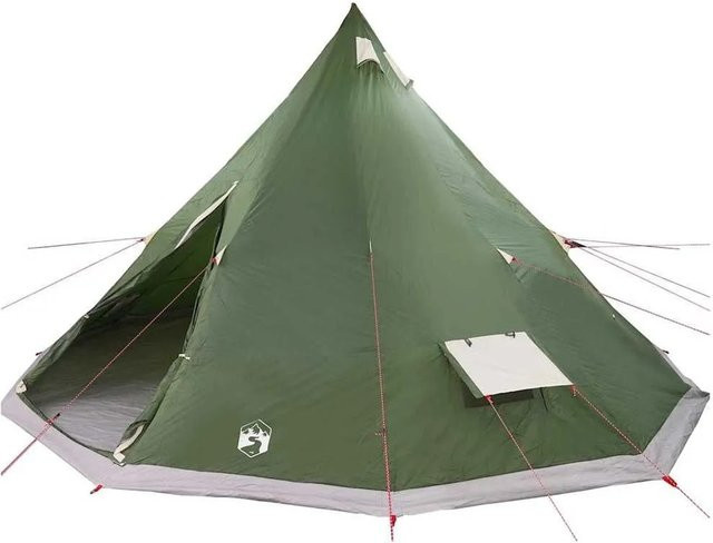 vidaXL Familien-Tipi-Zelt mit Dach Grün B/T/H: 560 x 560 x 300 cm - Bild 1