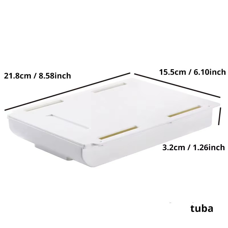Selbstklebende Unterbau-Schublade aus Kunststoff in Weiß zur Aufbewahrung von Make-up und Schreibutensilien - Bild 4
