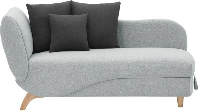 Vente-unique Recamiere Penelope mit Schlaffunktion in Hellgrau, Breite: 160 cm - Bild 1