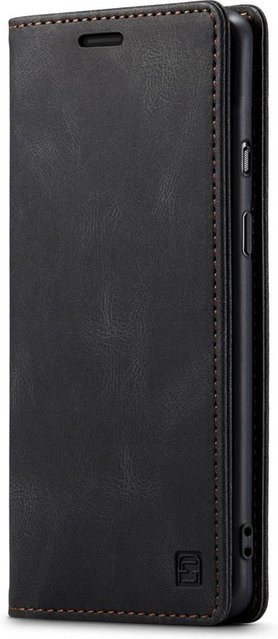 OnePlus 8T Luxus Flip Leder Handyhülle mit Magnetfunktion als Wallet Coque in Schwarz - Bild 1
