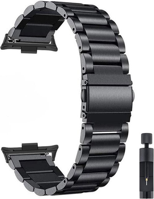 Uhrenarmband Edelstahl, schwarz, Unisex - Bild 1