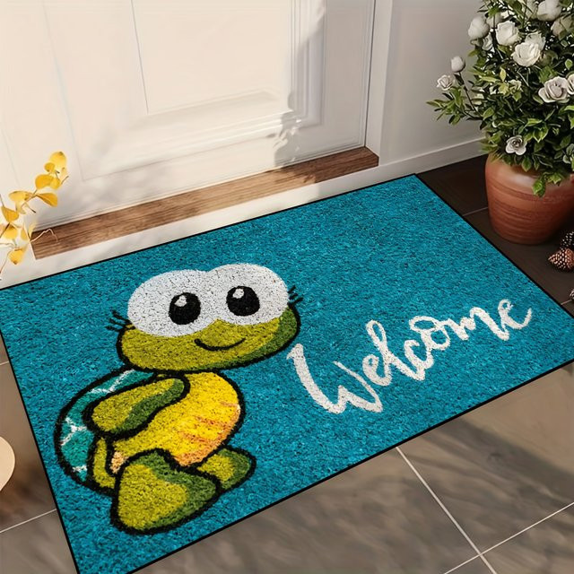 VIKAMA Schildkröten-Teppich mit Kinder-Motiv für Wohnzimmer, Küche oder Schlafzimmer, Rechteckig, B/T/H: 60 x 40 x 1 cm - Bild 1