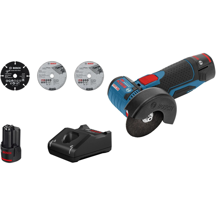 Bosch Professional Akku-Winkelschleifer GWS 12V-76 in Blau/Schwarz mit 2 Akkus und Ladegerät - Bild 2