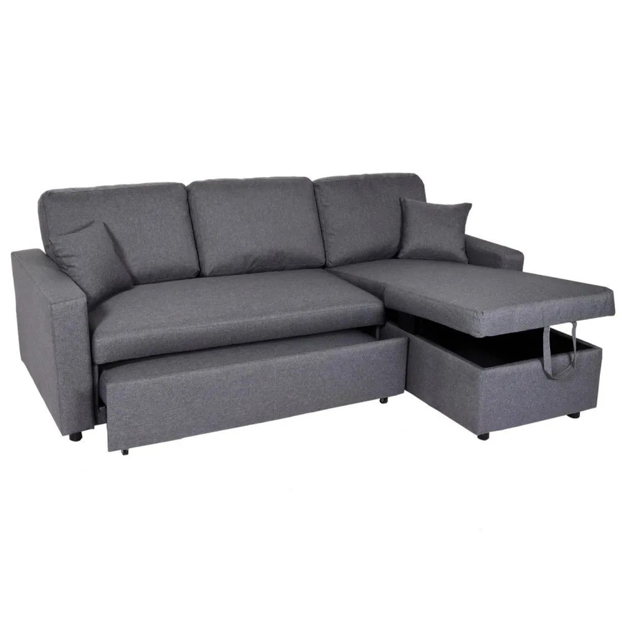 MCW Ecksofa in L-Form mit Bettkasten und Schlaffunktion, Farbe Grau, Breite: 228 cm - Bild 3