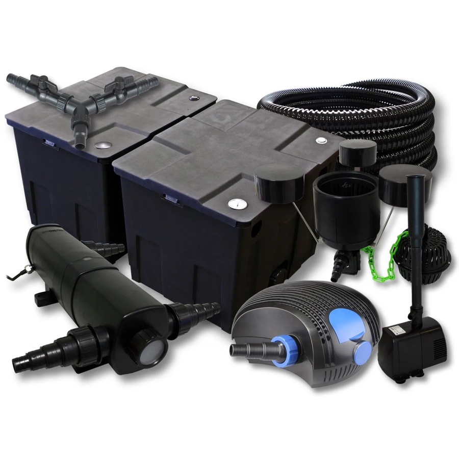 Sunsun Teichfilter Set in Schwarz für bis zu 60000 Liter mit 100W Pumpe, 18W UVC Lampe, Skimmer, Schlauch und Springbrunnen - Bild 2