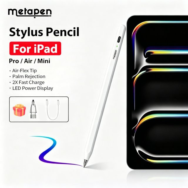 MetaPen Air-Flex Air8 Pro Stylus in Weiß für iPad und iPad Mini mit Handballenerkennung - Bild 1