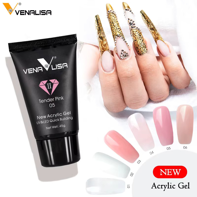 Venalisa Acryl-Gel, Poly-Verlängerungs-Nagelgel, durchsichtig, glänzend - Bild 2