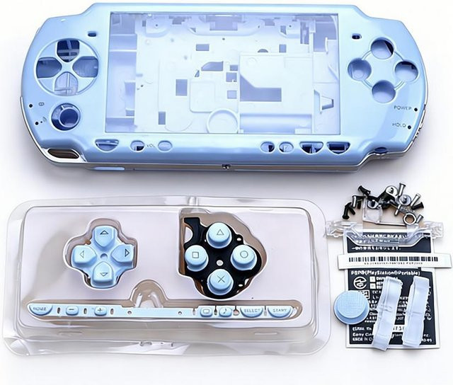 Sony Ersatzgehäuse DIY-Set für PSP 2000 Konsolen-Reparatur mit Austauschabdeckung und Tasten - Bild 1