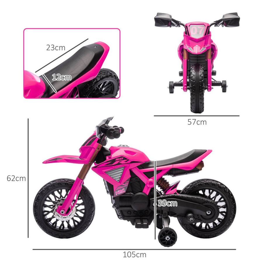 AIYAPLAY Elektro Kinder Motorrad Rosa mit Licht und Sound - Bild 2