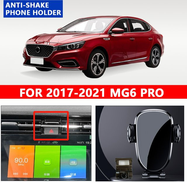 MG6 Pro Auto Telefonhalterung Schwarz mit Schwerkraft-System und Drehfunktion für GPS-Navigation (Modelljahre 2017-2021) - Bild 1