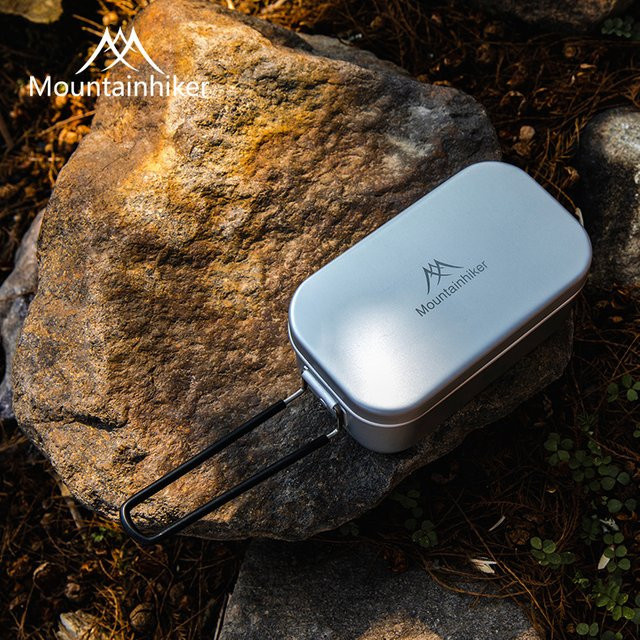 MOUNTAINHIKER Ultraleichte Aluminium-Lunchbox in Silber, ideal für Camping und offenes Feuer - Bild 1