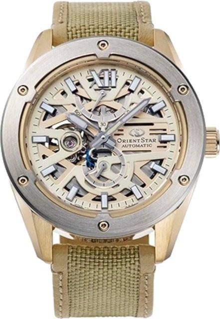 Orient Star Herrenuhr Automatik, Edelstahl, 42 mm, Textil/NATO, Gold - Bild 1