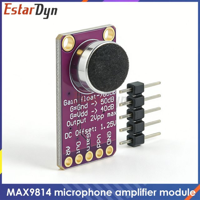 Estardyn MAX9814 Mikrofon AGC Verstärkerplatinenmodul mit automatischer Verstärkungssteuerung in Lila - Bild 1