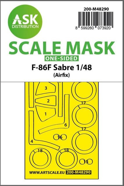 Airfix F-86F Sabre, One-sided express fit mask, Zubehör, 1:48 - Bild 1