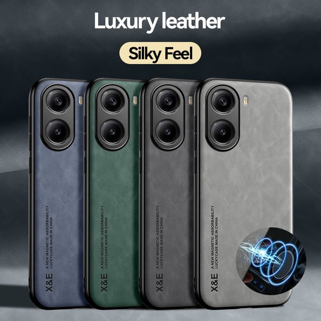 Luxus Schutzhülle für Xiaomi Poco X7 Pro 5G in Grau mit Auto Halterung - Bild 1
