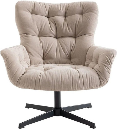 Vente-unique Sessel Ophelie in Beige mit gerader Rückenlehne und Stoffbezug, Höhe: 83 cm
