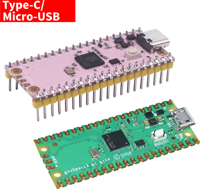 Raspberry Pi Pico Entwicklungsboard RP2040 Dual-Core 264KB Mikrocomputer mit USB-C-Schnittstelle in Rosa - Bild 1