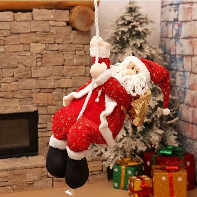Roter Weihnachtsmann als hängendes Plüsch-Hängeornament aus Textil für deine Weihnachtsdekoration - Bild 1