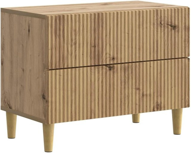 vidaXL Nachttisch Artisan-Eiche in Braun im Vintage-Design, B/T/H: 62 x 34,5 x 48 cm - Bild 1