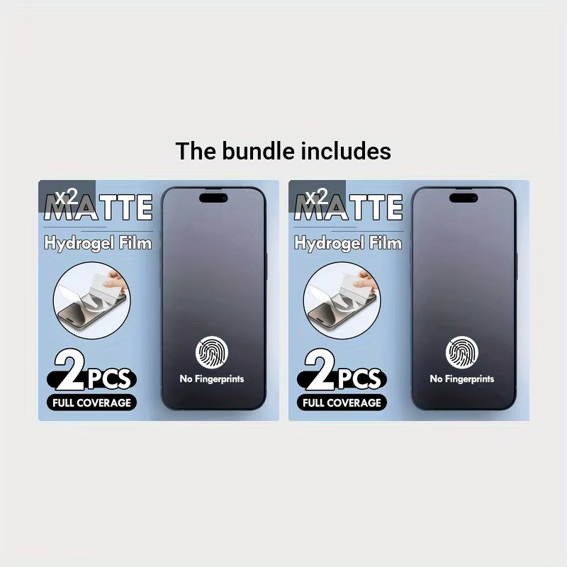 2 Stück ONEVAN matte Hydrogelfolie, kratzfest und explosionsgeschützt, transparent, passend für iPhone 16 15 14 13 12 11 XS XR Plus Pro Max - Bild 5